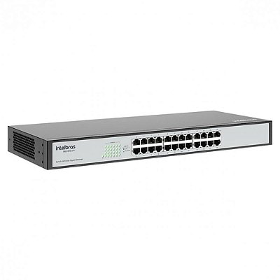 SWITCH GIGABIT - SG2400QR+ COM 24 PORTAS, BIVOLT, PRETO - INTELBRAS
