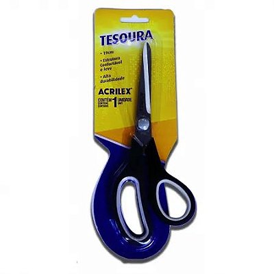 TESOURA MULTIUSO 19CM PRETO - ACRILEX