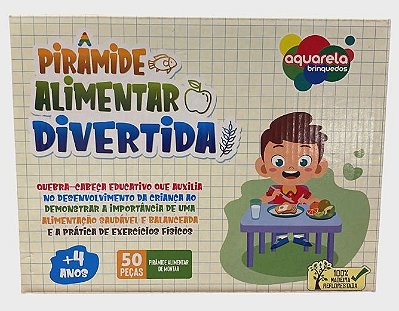 QUEBRA-CABEÇA PIRÂMIDE ALIMENTAR DIVERTIDA 50 PEÇAS REF.:150 - AQUARELA BRINQUEDOS