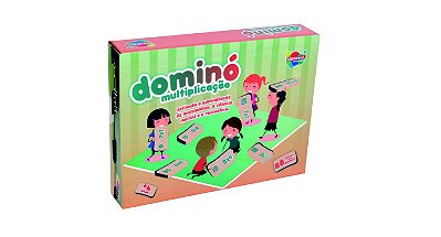 JODO DOMINÓ MULTIPLICAÇÃO 28 PEÇAS EM MADEIRA REF.: 105 - AQUARELA BRINQUEDOS