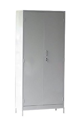 ARMÁRIO DE AÇO 2 PORTAS 4 PRATELEIRAS PA90 CHAPA 26 CINZA AMAPÁ, MEDIDAS 190X90X40 CM