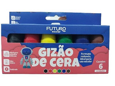 GIZÃO DE CERA JUMBO 6 CORES REF.: FE062205 - FUTURO ESCOLAR