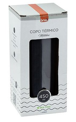 COPO METÁLICO TÉRMICO 450ML PRETO CP0960 - BRW