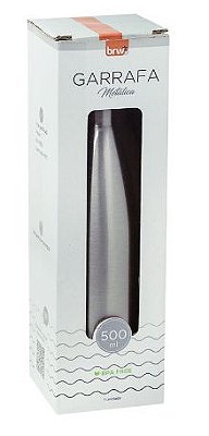 GARRAFA DE AÇO INOXIDÁVEL 500ML AÇO ESCOVADO GA0102 - BRW