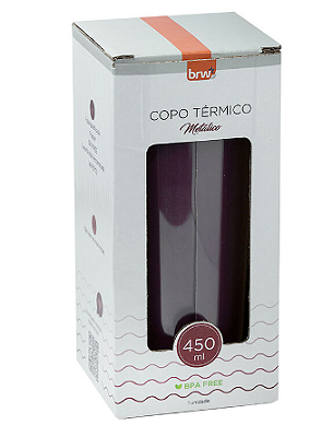 COPO METÁLICO TÉRMICO 450ML VERMELHO ESCURO CP0903 - BRW