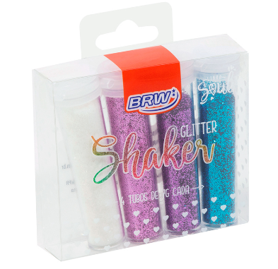 GLITTER SHAKER GL0502 COLORS 7G - BLISTER C/ 4 CORES - BRW