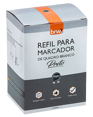 REFIL PARA MARC QUADRO BRANCO PRETO (5.5ML+PONTA) CAIXA C/12 UNIDADES RM1002 - BRW