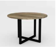 MESA REDONDA 1,20 LINHA SILVER 25MM PES METAL COR CASTANHO  TANNAT COD.: 400339 - NOBRE