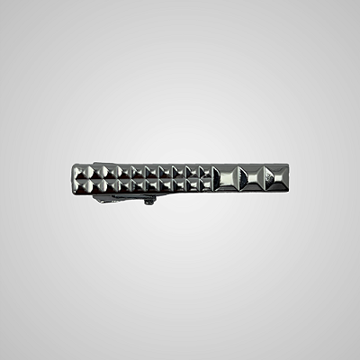 Prendedor de Gravata Square Prateado Textura 3D Pataloo