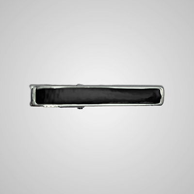 Prendedor de Gravata Black Piano Prata e Preto Pataloo Luxo