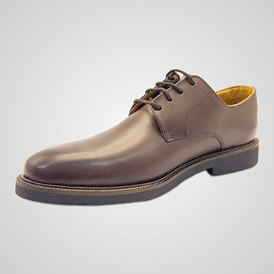 Sapato Social Masculino Couro Legítimo Derby Café Santa Clara PATALOO