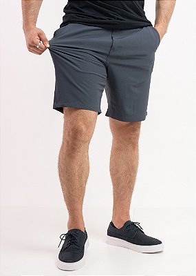 Bermuda Alfaiataria Tech Masculina Neoprene Slim Cinza PATALOO