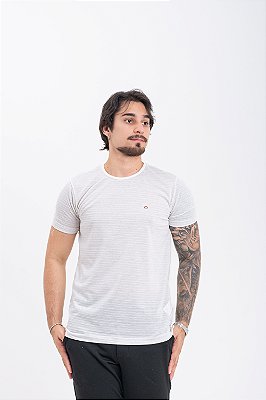Camiseta Masculina Linho Magnetado Slim Fit Cor Linho PATALOO