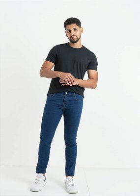 Calça Jeans Masculina Slim Elastano Índigo Faixa Lateral Cobre PATALOO