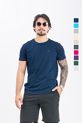 Camiseta Básica Masculina Algodão Regular Cores Variadas PATALOO