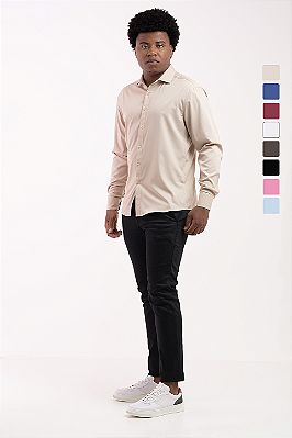 Camisa Social Masculina Slim Fit Bambu Premium PATALOO