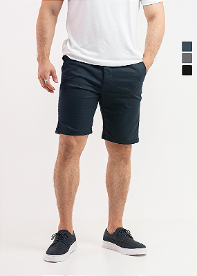 Bermuda Masculina Alfaiataria Slim Elastano Chino PATALOO