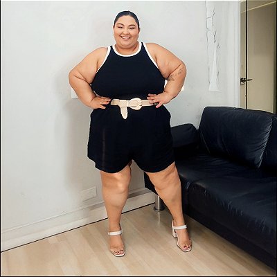 Shorts de Ryca Plus Size Chic Plissado