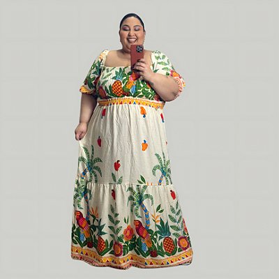 VESTIDO PLUS SIZE INP FARM ELASTEX