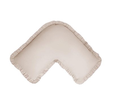 Capa Travesseiro Veet Adulto Bege Babado Liso