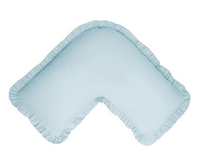 Capa Travesseiro Veet Adulto Azul Bebê Babado Liso