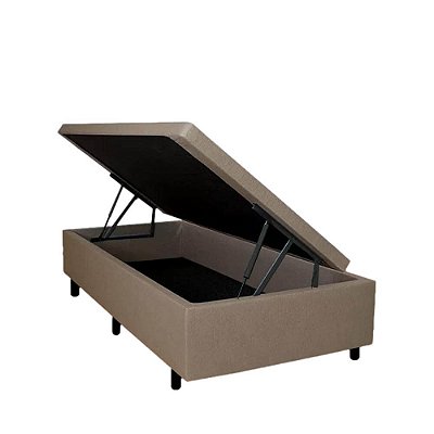 Base Baú Solteirão Soulflex Corino Bege - 108x198