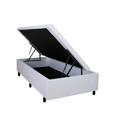 Base Baú Solteirão Soulflex Corino Branco - 108x198