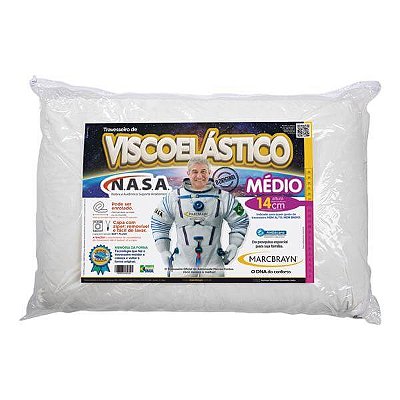 Travesseiro Nasa Original Viscoelástico Marcbrayn- 50x70x14cm