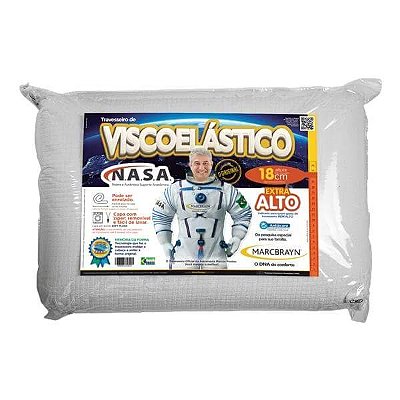 Travesseiro Nasa Extra Alto Viscoelástico Marcbrayn - 50x70x18cm