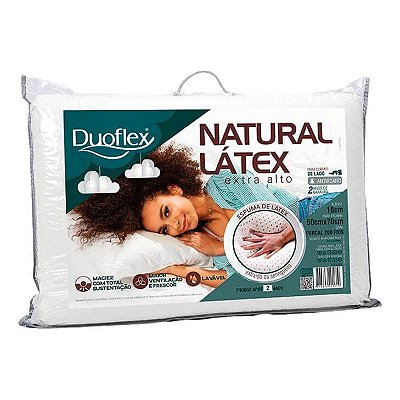 Travesseiro Duoflex Natural Látex Extra Alto - 50 x 70 x 18 Cm