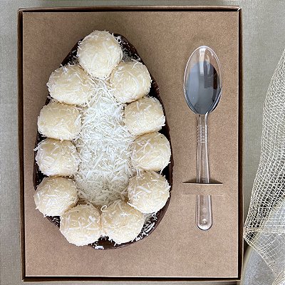 Caixa para Ovo de Colher Ajustável Kraft - Kit 5 Unidades