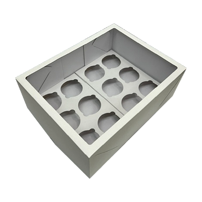 Caixa Para 12 Cupcakes C/ Visor - Kit 5 Unidades