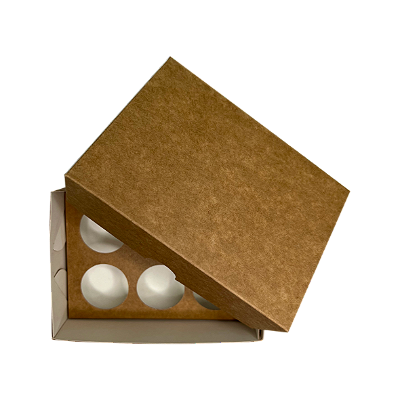 Caixa Para 6 Doces C/ Berço - Kit 10 Unidades - Kraft