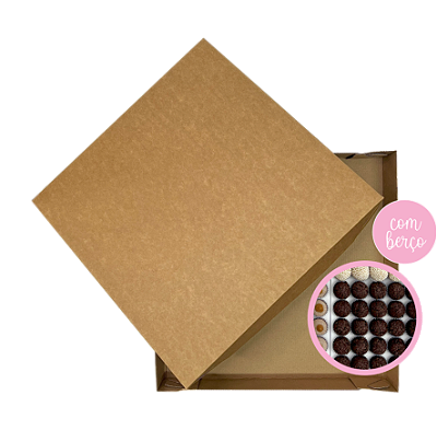 Caixa Para 100 Doces C/ Berço - Kit 5 Unidades - Kraft