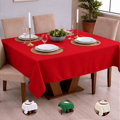 Toalha de Mesa 4 Lugares Basic 1,45x1,40m Liso 100% Poliéster Tecido Oxford