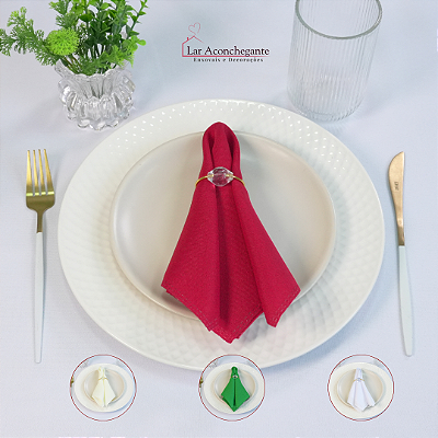 Kit 2 Pçs Guardanapo 2 Lugares Basic 35x35cm Liso Tecido Oxford