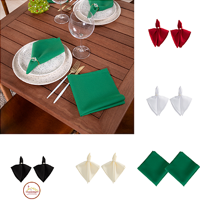 Kit 2 Pçs Guardanapo 2 Lugares Basic 35x35cm Liso Tecido Oxford