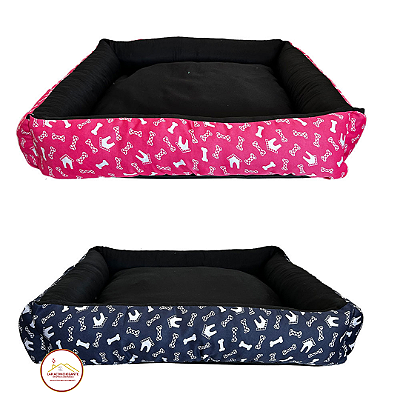 Cama Pet Atacadão Extra Grande Quadrada Impermeável Lavável Com Zíper e Refil - 70cm x 70 cm x 15 cm