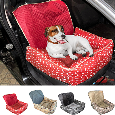it 2 Pçs Cama Pet e Capa Protetora 2 em 1 para Assento Traseiro Veicular Impermeável Pequeno com Colchonete - Estampado