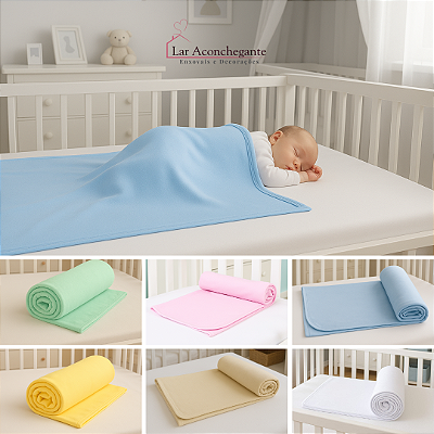 Manta Cueiro Bebê Malha com Viés 80x90cm Hipoalergênico 100% Algodão Lisa