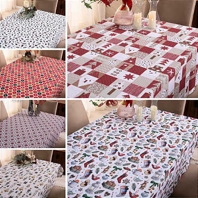 Toalha de Mesa 6 Lugares Estampa Digital Natal 2,00x1,40m Tecido Oxford 100% Poliéster