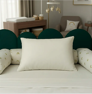 Travesseiro Bebê Berço e Carrinho Soninho Hipercal 200 Fios 30x40cm Silicone Hipoalergênico Macio