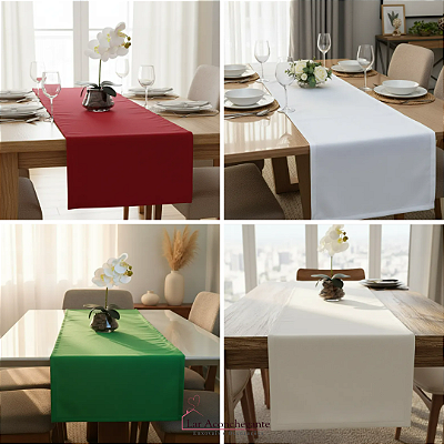 Caminho Trilho de Mesa Banca e Aparador Basic 01 Peça 130x40cm Liso Tecido Oxford