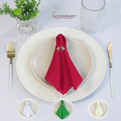 Kit 4 Pçs Guardanapo 4 Lugares Basic 35x35cm Liso Tecido Oxford