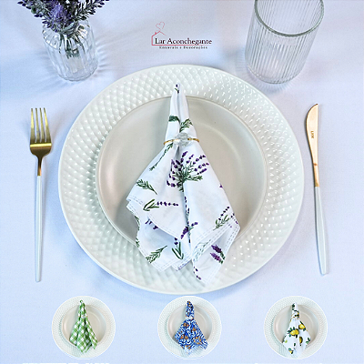 Kit 4 Pçs Guardanapo 4 Lugares Allegra 35x35cm Microfibra Estampa Digital