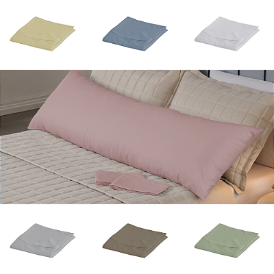 Fronha Travesseiro Corpo Fofuxão Liso Percal 180 Fios 146x46cm sem Aba com Zíper