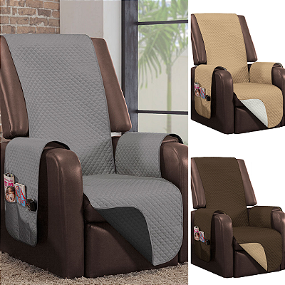 Capa Protetora Poltrona 1 Lugar Impermeável Dupla Face Com Bolso na Lateral