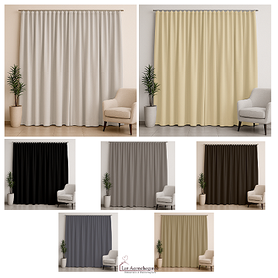 Cortina Basic Blackout Tecido Corta Luz 3,00x2,70m para Trilho Suiço 2m