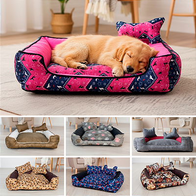Cama para Pets Cachorro e Gato Extra Grande Quadrada 70x70x15 Impermeável c/3 Pçs
