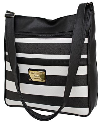 Bolsa Feminina Top Com Listras Em Courino C/ Alça Transversal SN36LISTRA